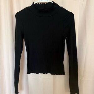 American Eagle Outfitters Black Long Sleeve Top